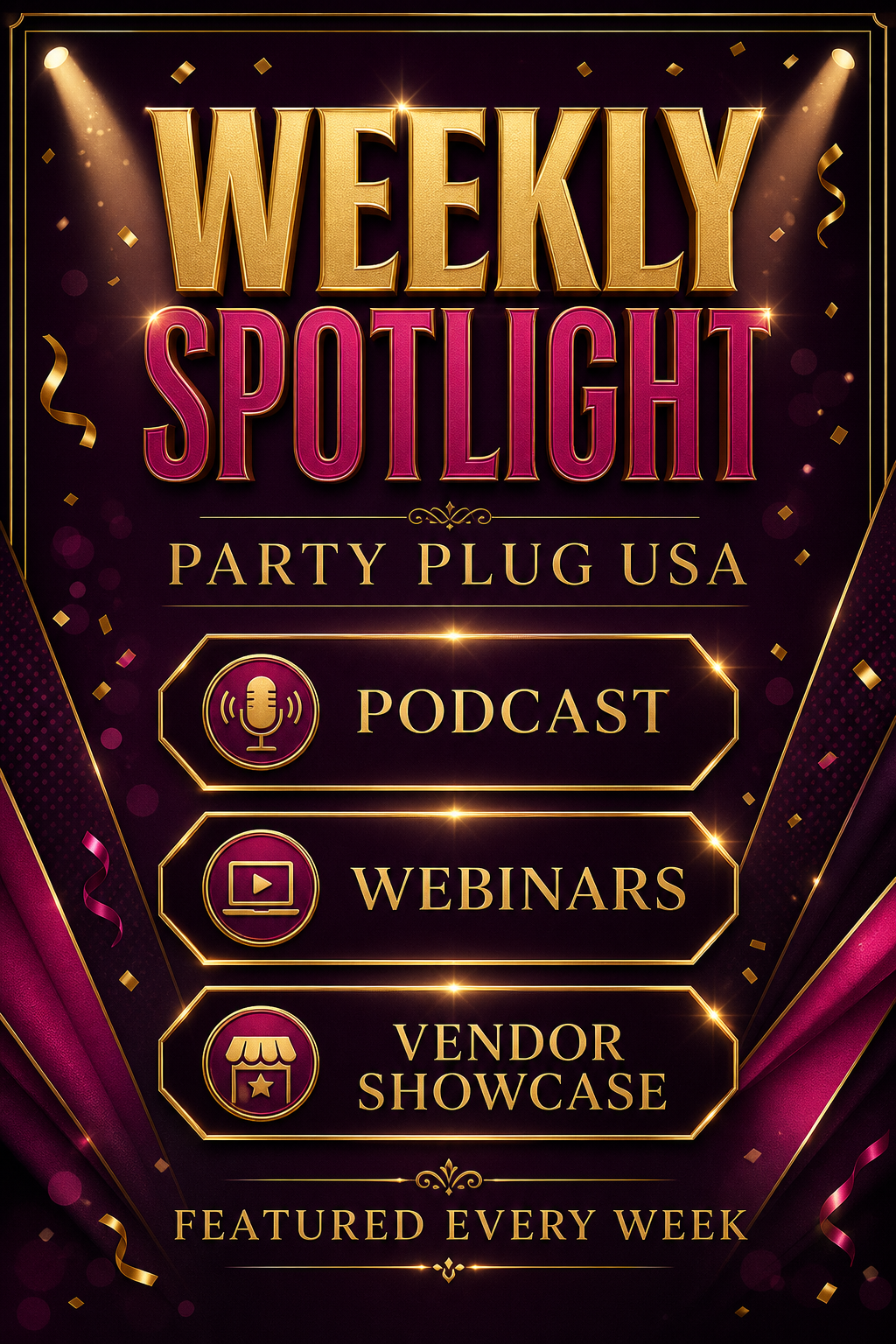 Party Plug USA Monthly Spotlight social media flyer
