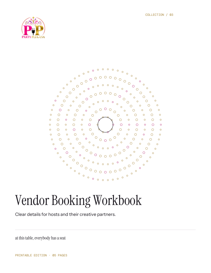 Vendor Booking Workbook cover